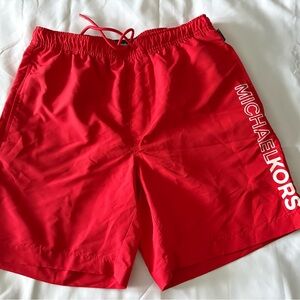 Michael Kors Bold Red Swim Trunks